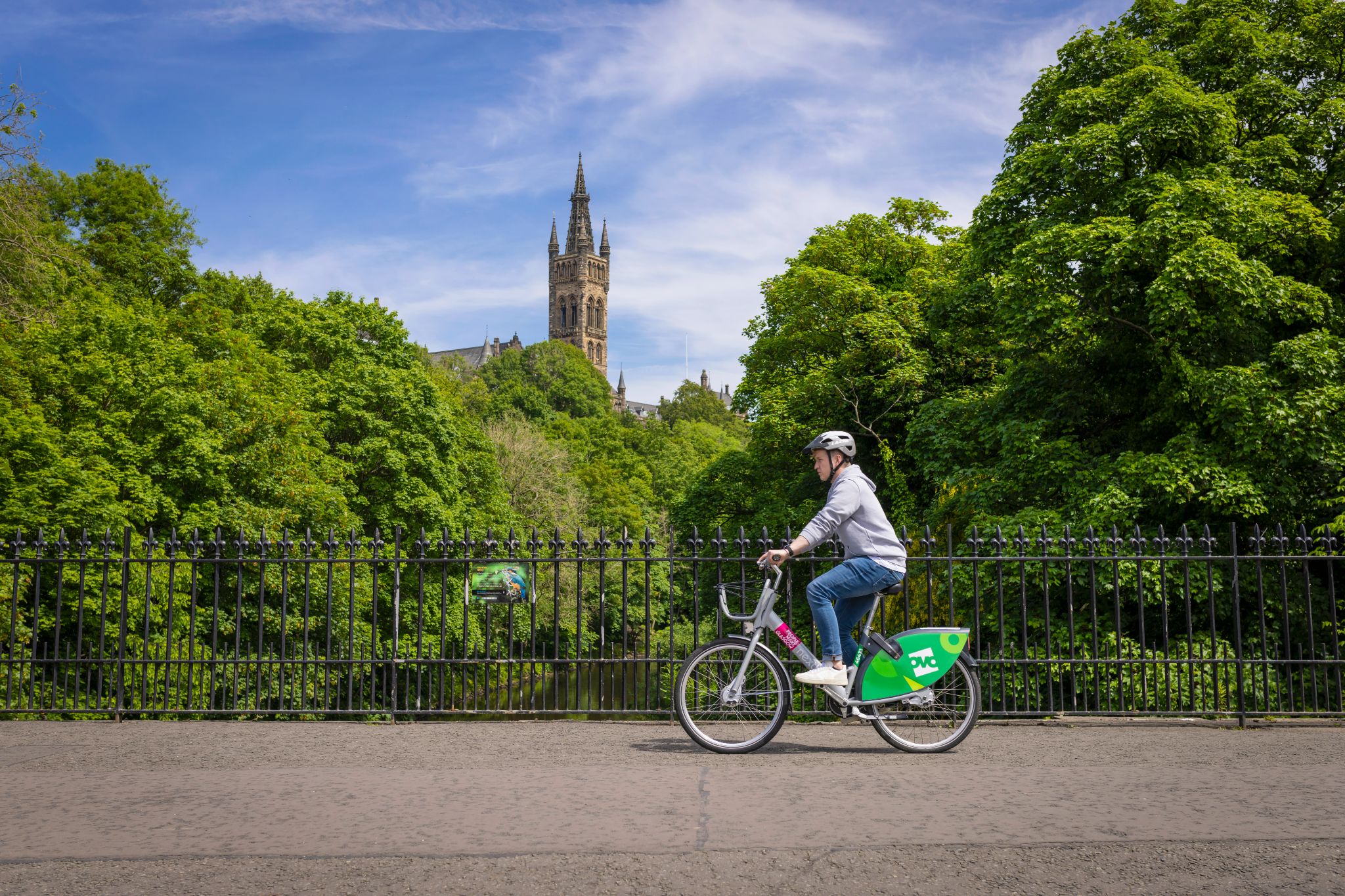 Cyclist at Kelvingrove Park