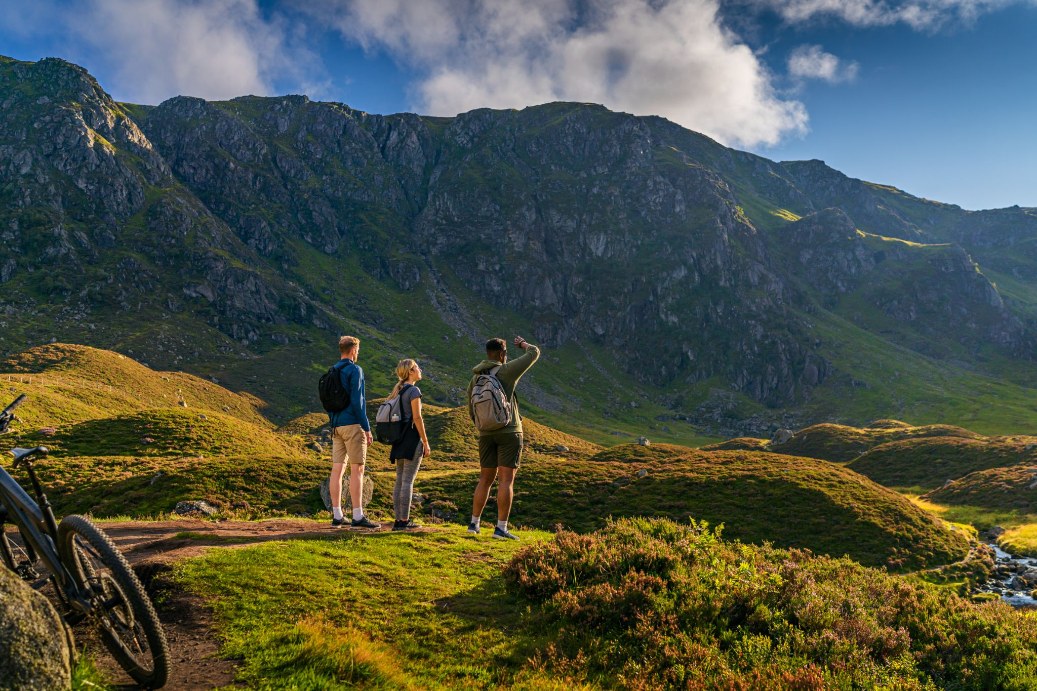 Cyclists explore Corrie Fee, Glen Clova, Angus Glens