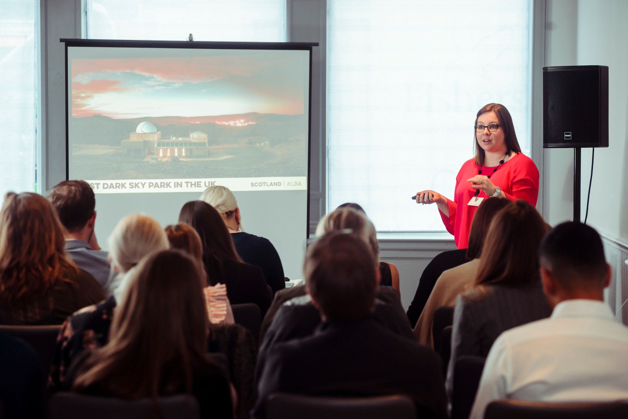 Theresa Steven presenting at a buyer event