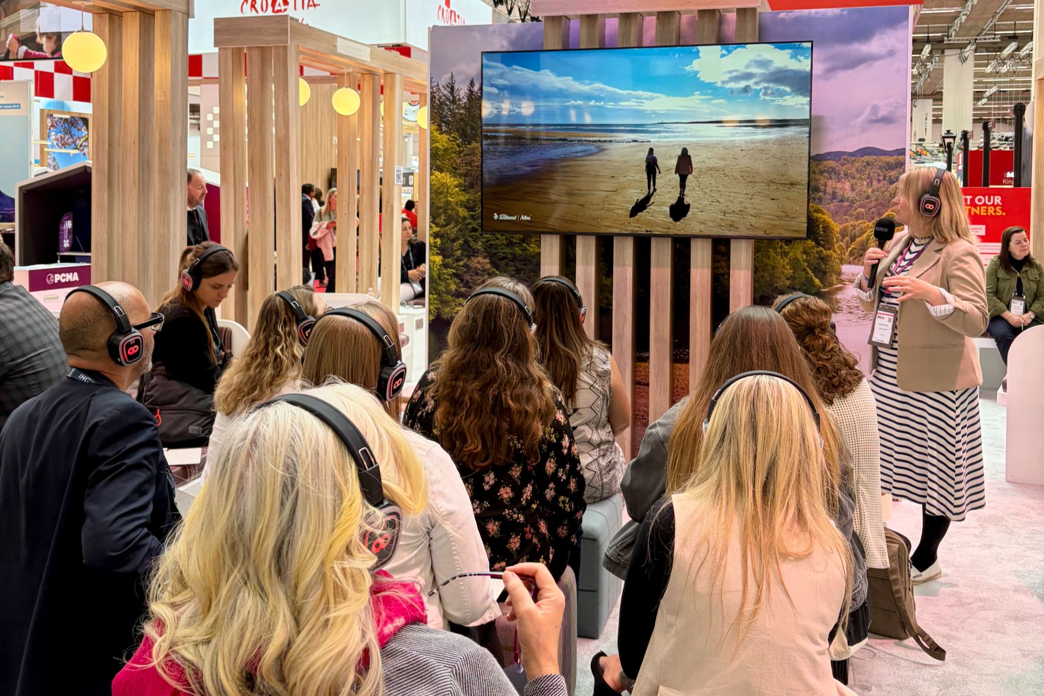 Business Events team delivers a presentation for hosted buyers