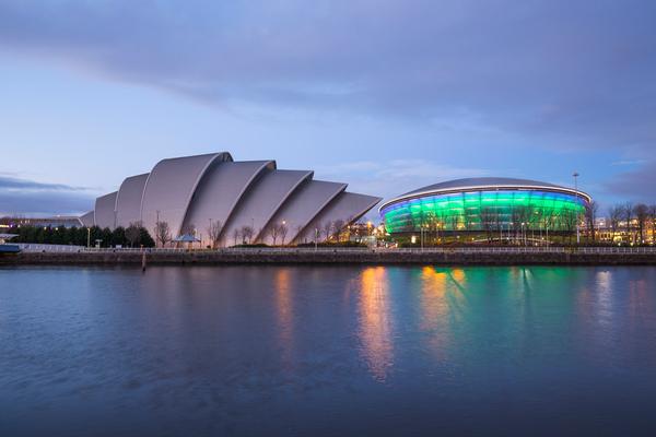 A view of the SEC Armadillo and the SSE Hydro arena